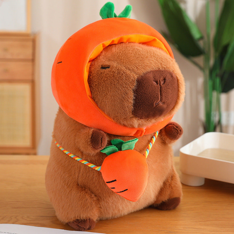 Vegetable Water Guinea Pig Doll Capabala Plush Doll Headgear Detachable