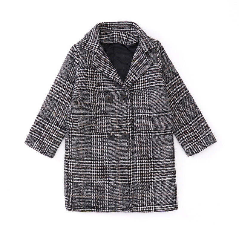 Gray plaid houndstooth coat