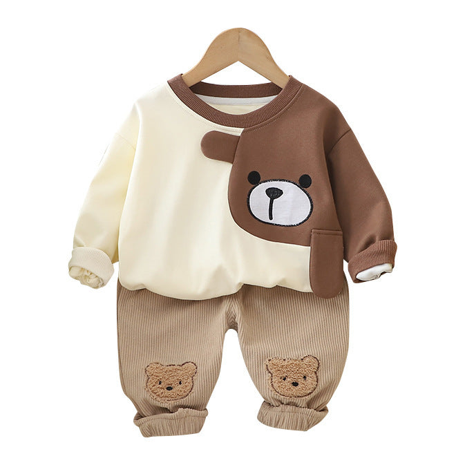 Children's Autumn Clothing Cartoon Long Sleeve Sweater Two-piece Set