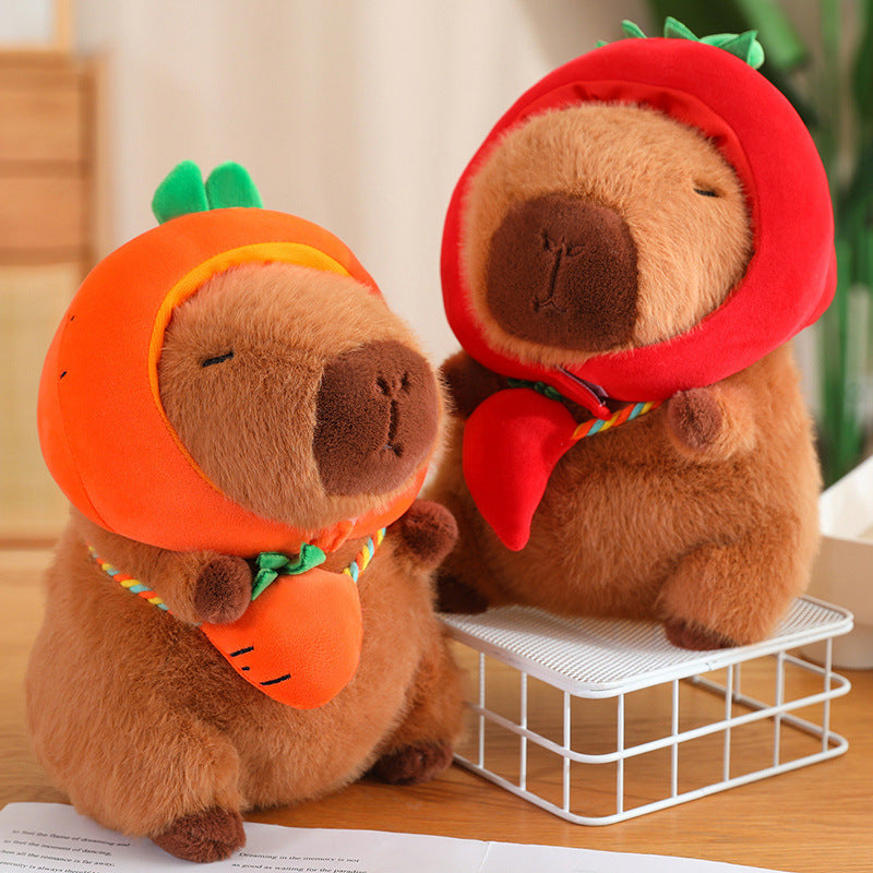 Vegetable Water Guinea Pig Doll Capabala Plush Doll Headgear Detachable