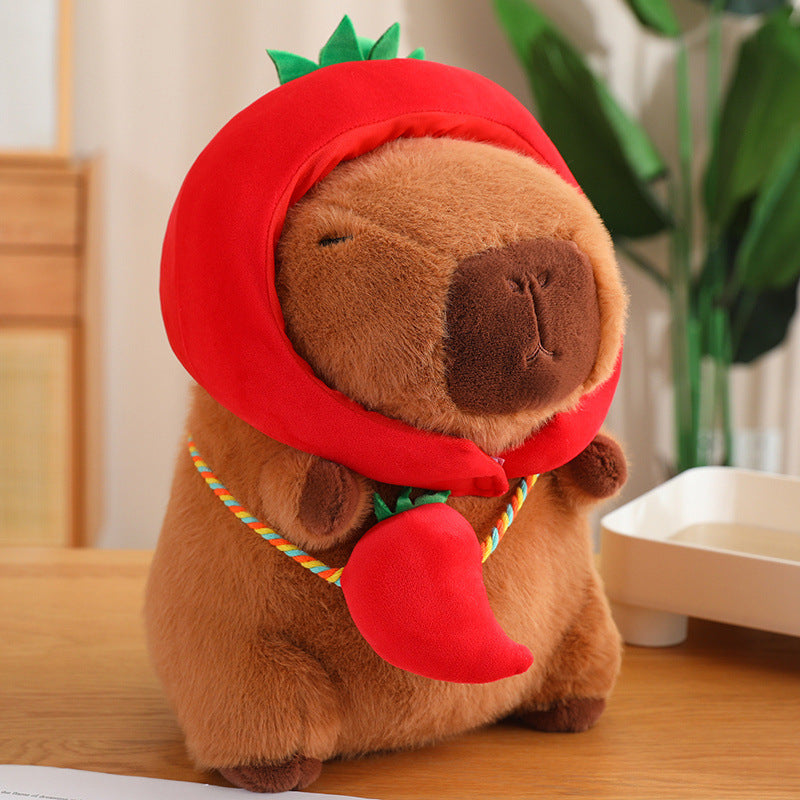 Vegetable Water Guinea Pig Doll Capabala Plush Doll Headgear Detachable